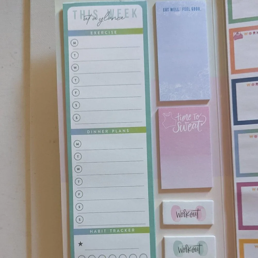 NWT Sweat Smile Repeat 638 Happy Planner Accessory Pack Stickers Fitness Workout